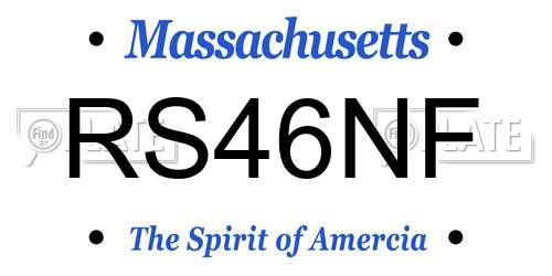 RS46NF Massachusetts License Plate
