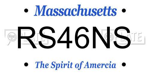 RS46NS Massachusetts License Plate