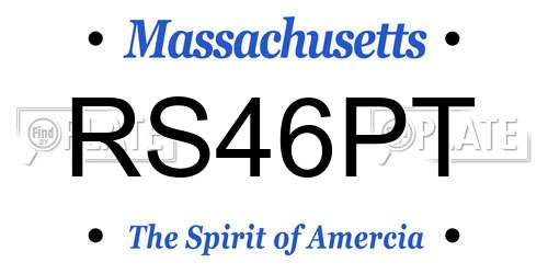 RS46PT Massachusetts License Plate