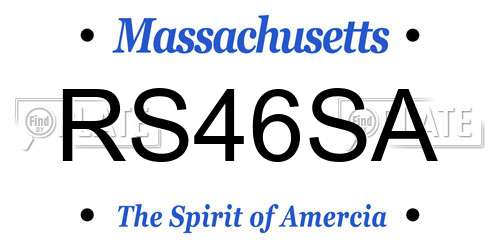 RS46SA Massachusetts License Plate