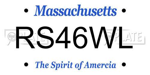 RS46WL Massachusetts License Plate