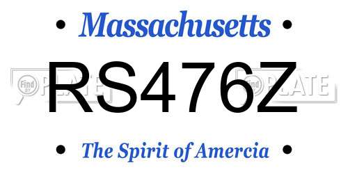 RS476Z Massachusetts License Plate