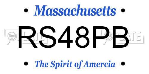 RS48PB Massachusetts License Plate
