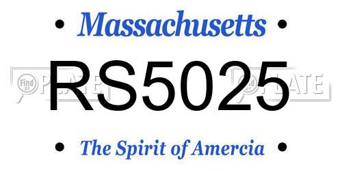 RS5025 Massachusetts License Plate