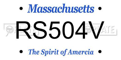 RS504V Massachusetts License Plate