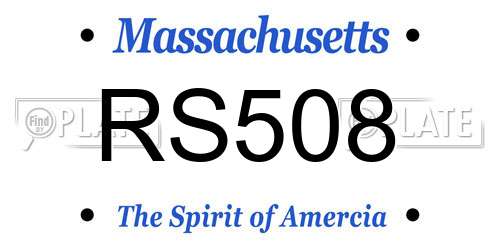 RS508 Massachusetts License Plate