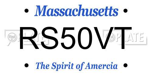 RS50VT Massachusetts License Plate