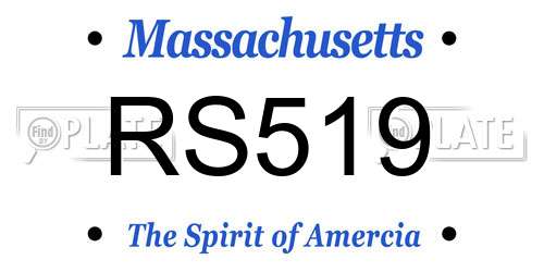 RS519 Massachusetts License Plate