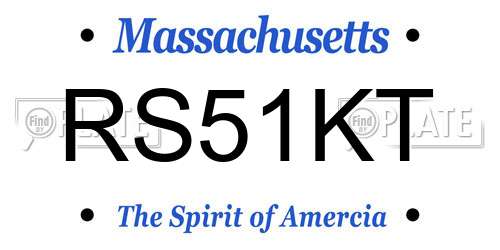 RS51KT Massachusetts License Plate