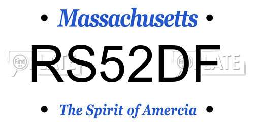 RS52DF Massachusetts License Plate