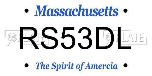 RS53DL Massachusetts License Plate