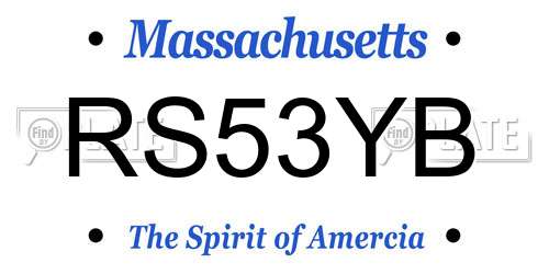 RS53YB Massachusetts License Plate