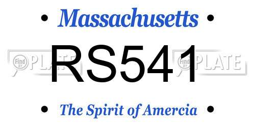 RS541 Massachusetts License Plate