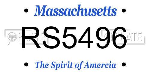 RS5496 Massachusetts License Plate