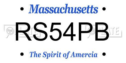 RS54PB Massachusetts License Plate