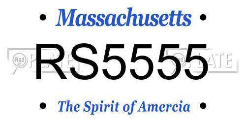 RS5555 Massachusetts License Plate