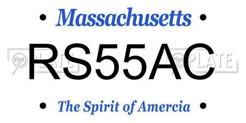 RS55AC Massachusetts License Plate