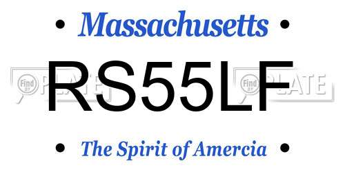 RS55LF Massachusetts License Plate