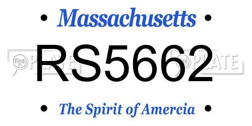 RS5662 Massachusetts License Plate