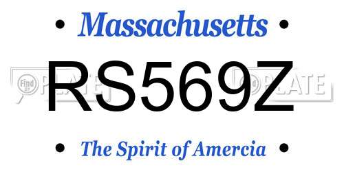 RS569Z Massachusetts License Plate