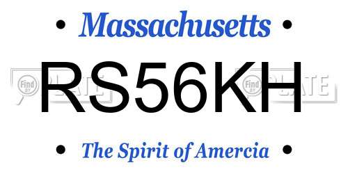 RS56KH Massachusetts License Plate