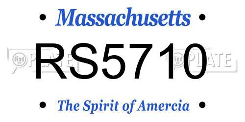 RS5710 Massachusetts License Plate