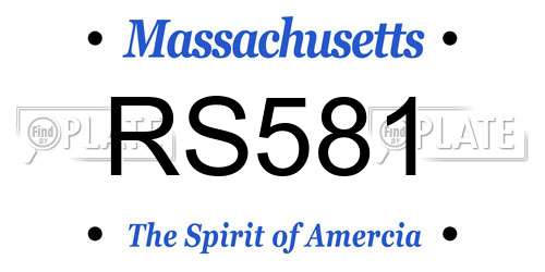 RS581 Massachusetts License Plate