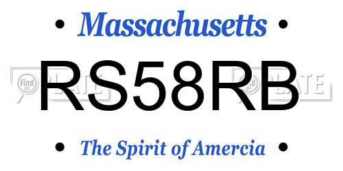 RS58RB Massachusetts License Plate
