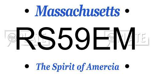RS59EM Massachusetts License Plate