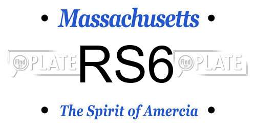 RS6 Massachusetts License Plate