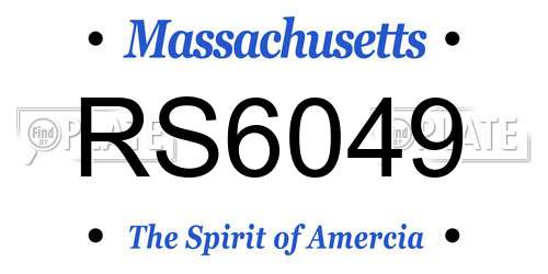 RS6049 Massachusetts License Plate
