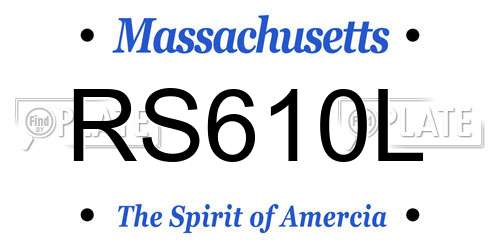 RS610L Massachusetts License Plate