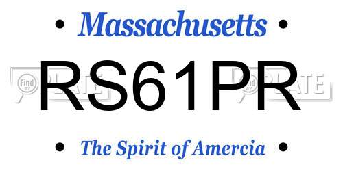 RS61PR Massachusetts License Plate