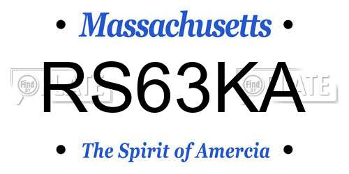 RS63KA Massachusetts License Plate