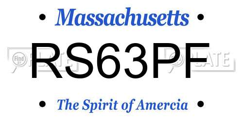 RS63PF Massachusetts License Plate