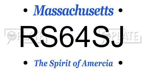 RS64SJ Massachusetts License Plate