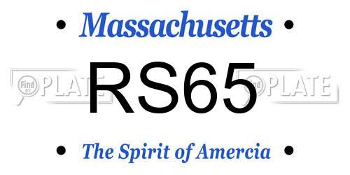 RS65 Massachusetts License Plate