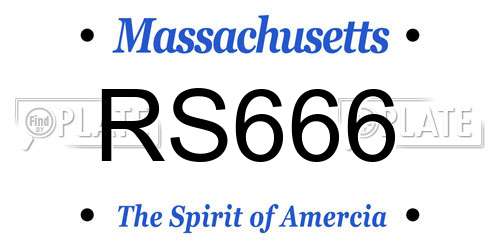 RS666 Massachusetts License Plate