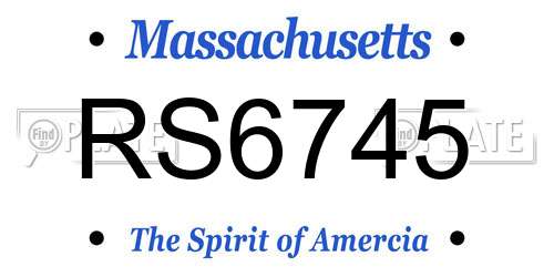 RS6745 Massachusetts License Plate