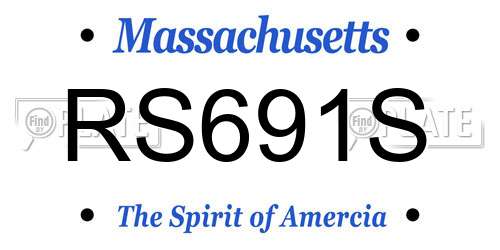 RS691S Massachusetts License Plate