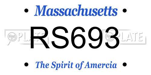 RS693 Massachusetts License Plate