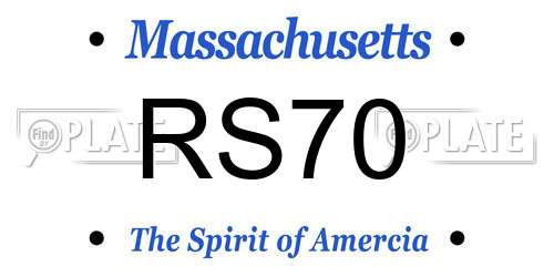 RS70 Massachusetts License Plate