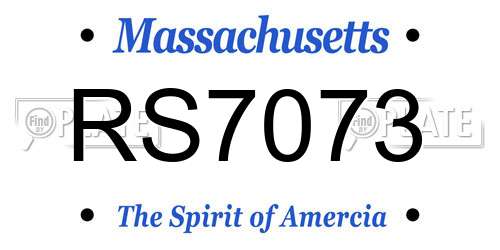 RS7073 Massachusetts License Plate