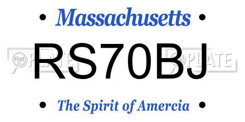 RS70BJ Massachusetts License Plate