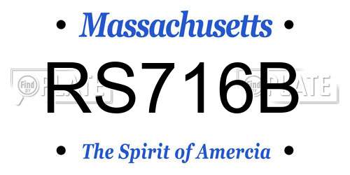 RS716B Massachusetts License Plate