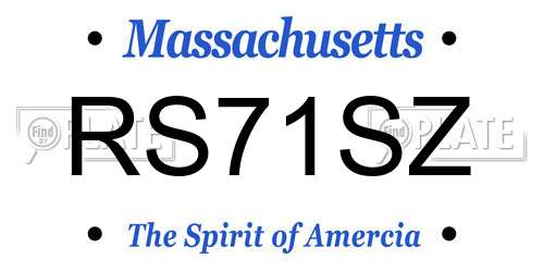 RS71SZ Massachusetts License Plate