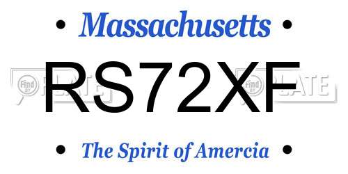 RS72XF Massachusetts License Plate