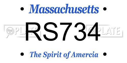 RS734 Massachusetts License Plate