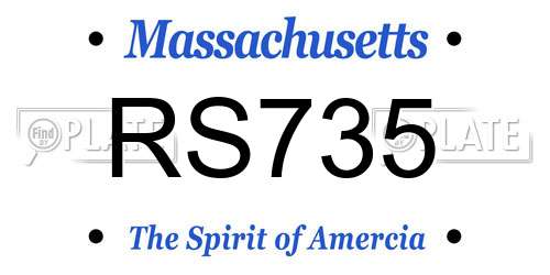 RS735 Massachusetts License Plate