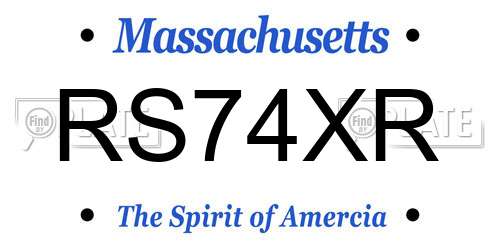 RS74XR Massachusetts License Plate